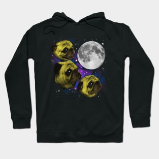 Three Pug Moon Hoodie